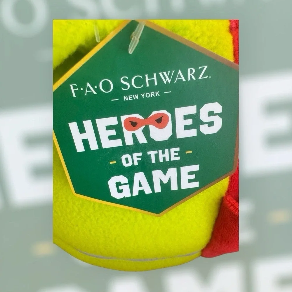 FAO Schwarz Heroes of the Game Tennis Ball Ninja Plush Red Mask NWT‎